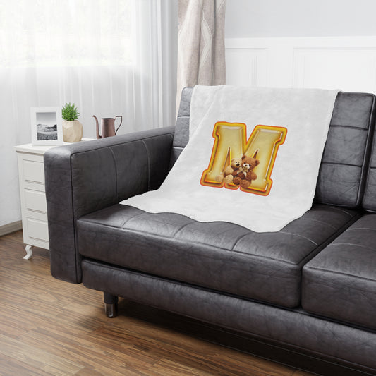 "Majestic Mingle Trendsetting Alphabet M Minky Blanket